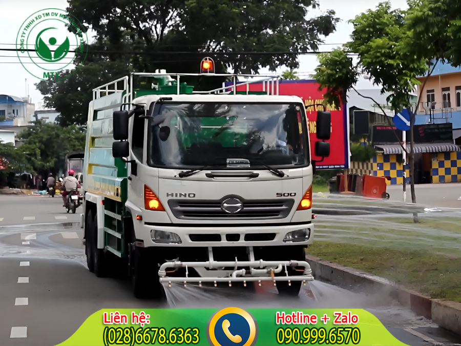 Cho thu&ecirc; xe bồn chở nước tại c&ocirc;ng tr&igrave;nh